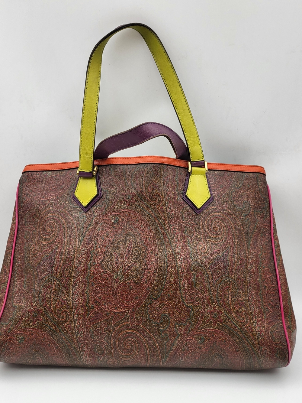 Etro Multicolor Paisley Pattern MM Tote Bag. Authentic..
